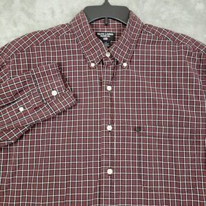 RALPH LAUREN JEANS CO. Mens Long Sleeve Large Casual Button Down Red Check Shirt